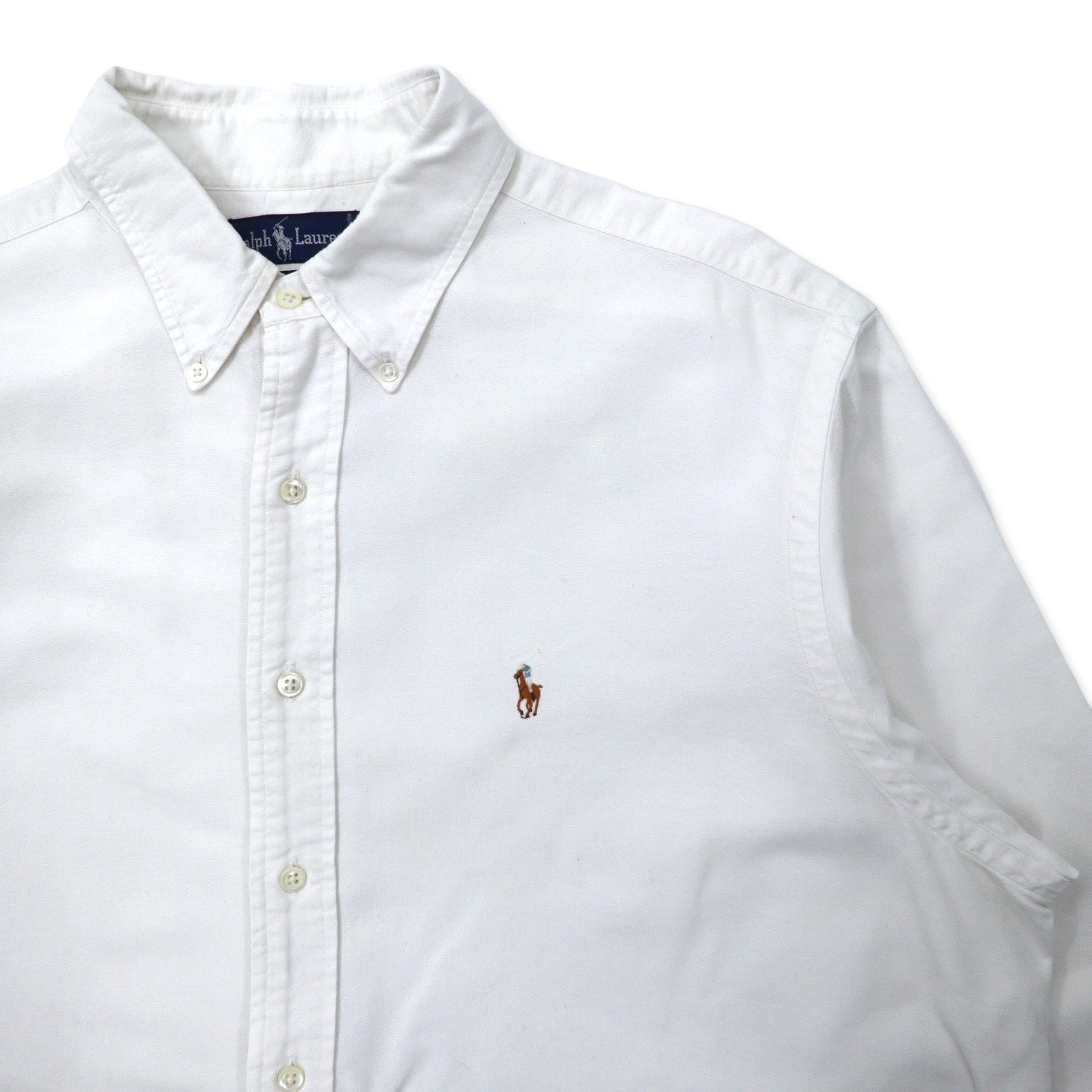Camicia button-down Oxford Ralph Lauren 17.5-35 bianca, in cotone, con piccolo pony ricamato, taglia grande