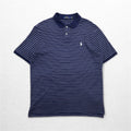 POLO RALPH LAUREN Polo a righe L Navy Cotone Ricamo piccolo pony Fabbricato in Sri Lanka