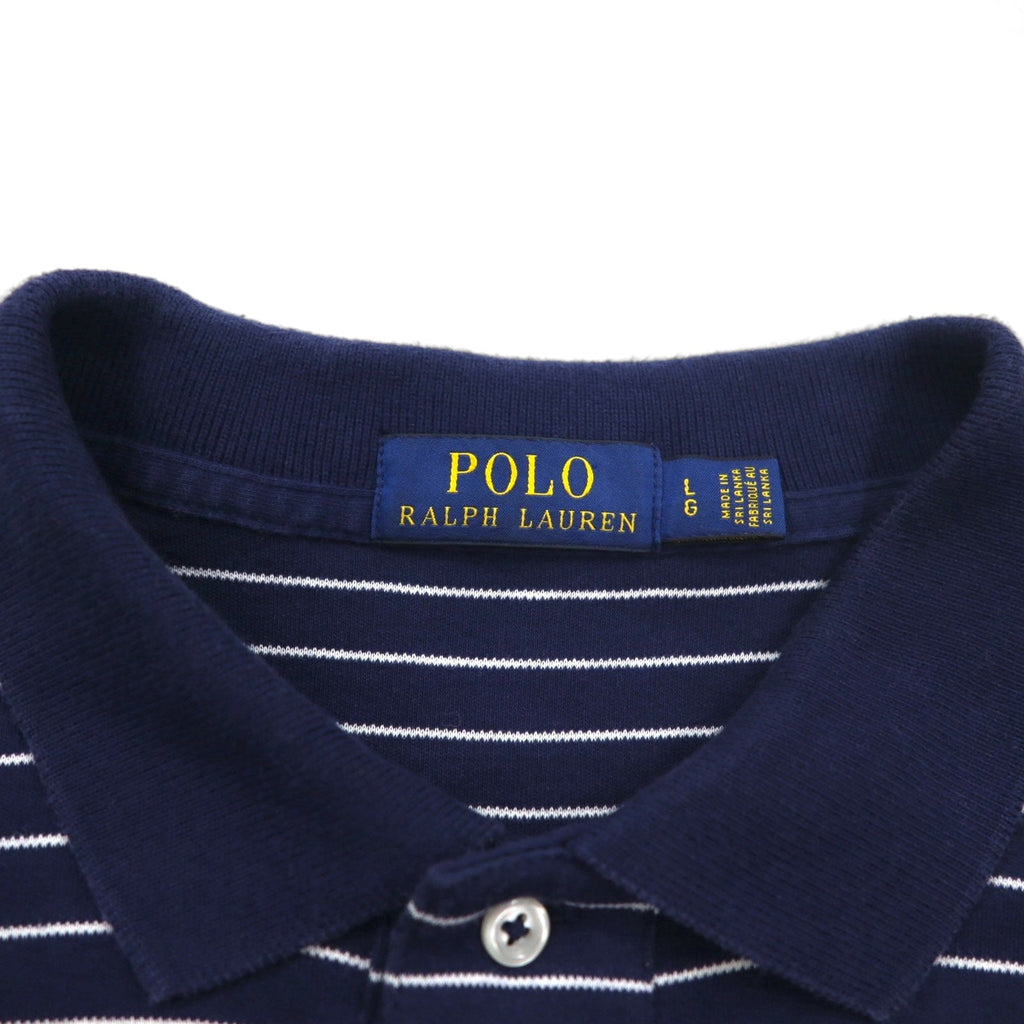 POLO RALPH LAUREN Polo a righe L Navy Cotone Ricamo piccolo pony Fabbricato in Sri Lanka