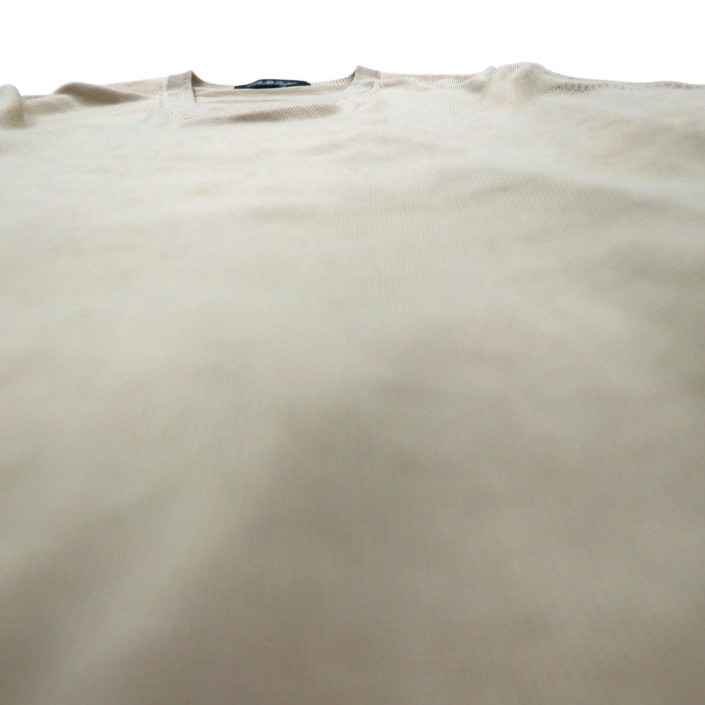Brooks Brothers Maglione V-neck in maglia di seta L Beige Cotone COUNTRY CLUB