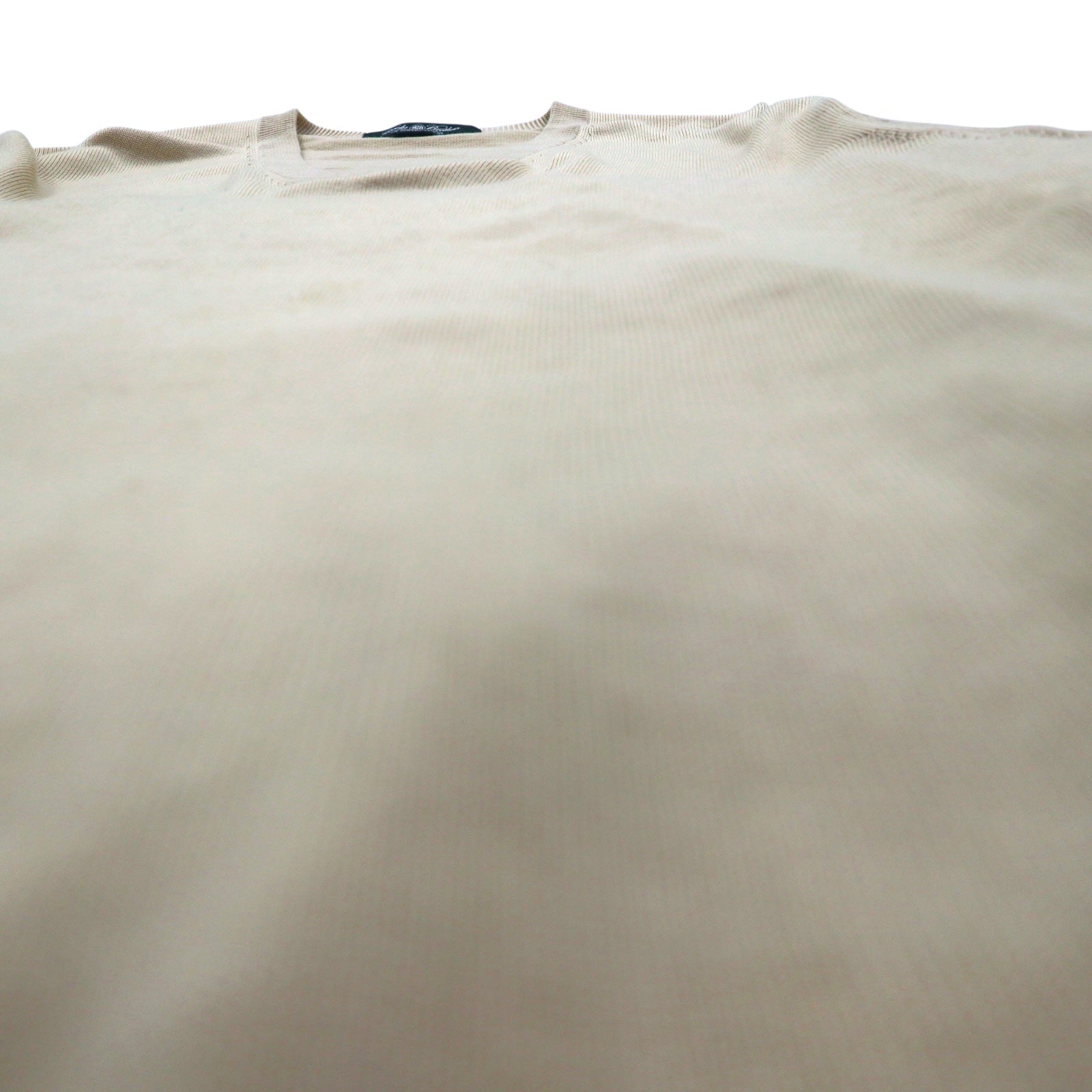 Brooks Brothers Maglione V-neck in maglia di seta L Beige Cotone COUNTRY CLUB