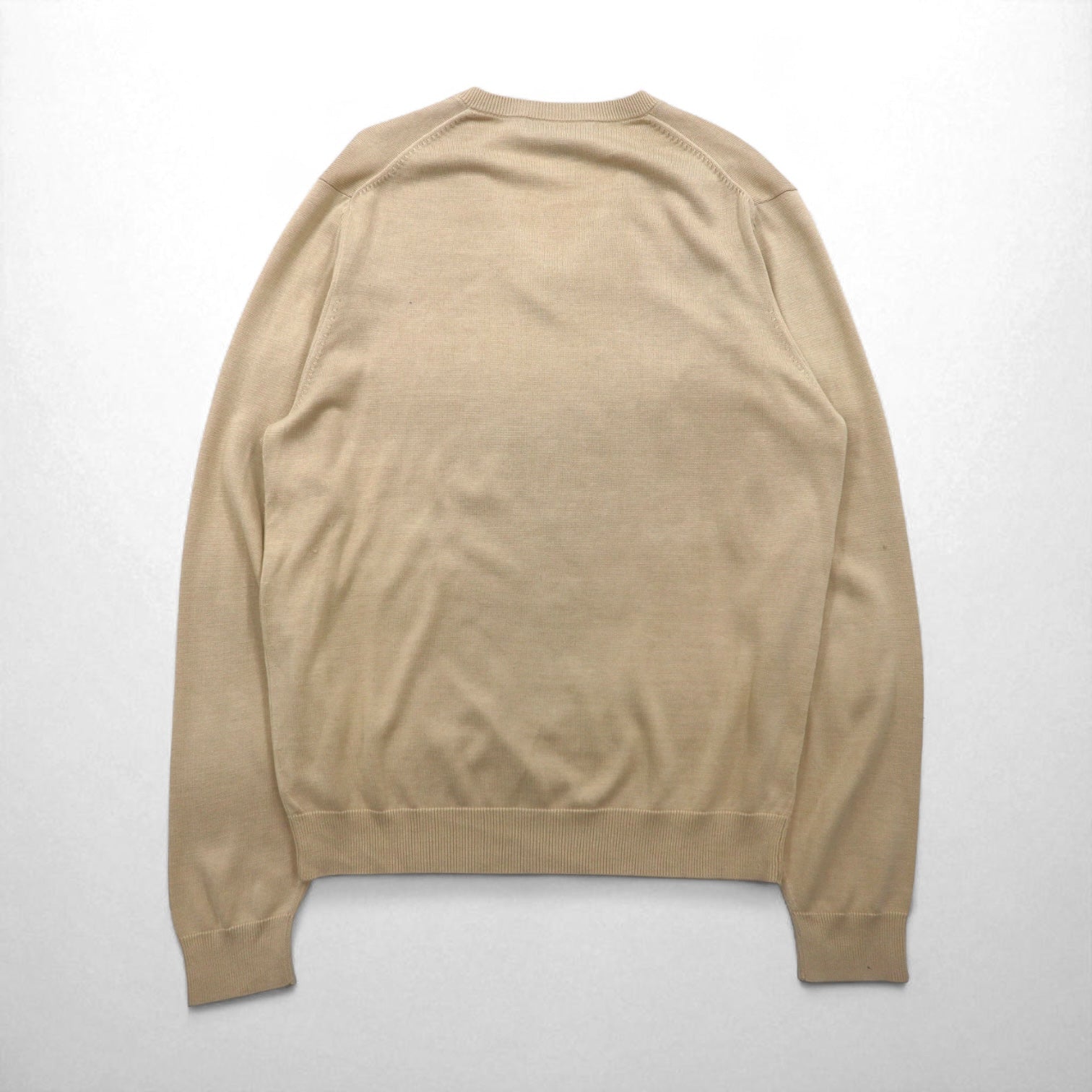Brooks Brothers Maglione V-neck in maglia di seta L Beige Cotone COUNTRY CLUB