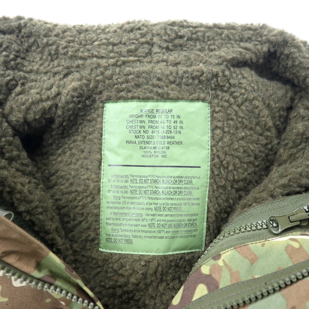 HOUSTON ECWSC Giacca da parka 3WAY per clima freddo XL Cachi Camouflage Nylon Idrorepellente Fodera in pile rimovibile Militare US ARMY ECWCS PARKA COLD WEATHER 8405-01-228-1316