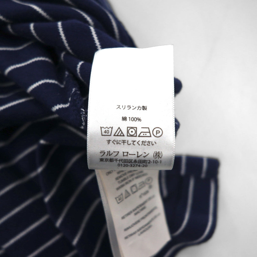 POLO RALPH LAUREN Polo a righe L Navy Cotone Ricamo piccolo pony Fabbricato in Sri Lanka