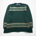 Polo Ralph Lauren 90年代 バーズアイ ノルディック ニット セーター XL グリーン ウール 羊毛