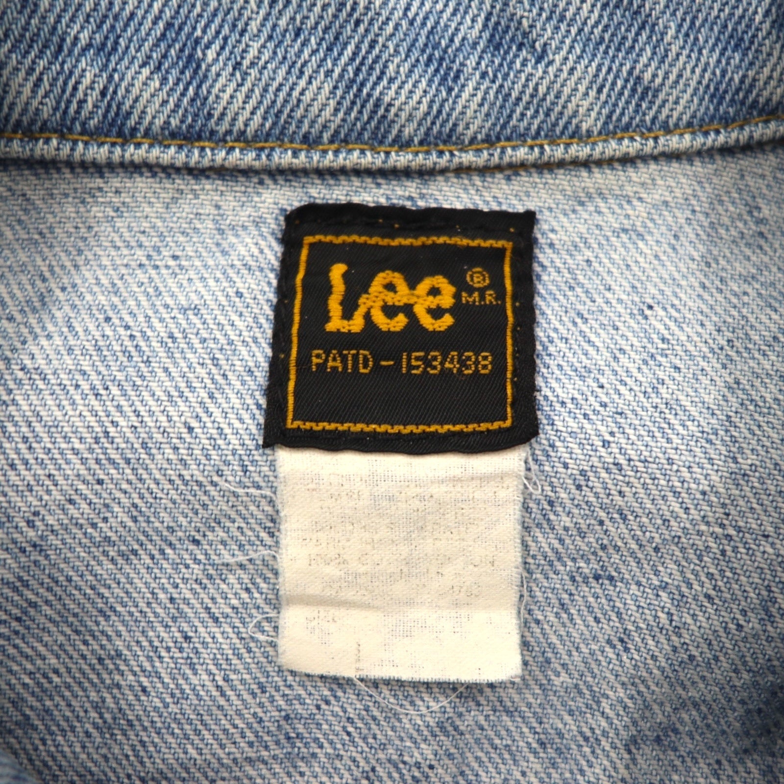 Giacca in denim Lee 101-J anni '80, taglia L, colore indaco, modello M.R. RIDERS PATD-153438