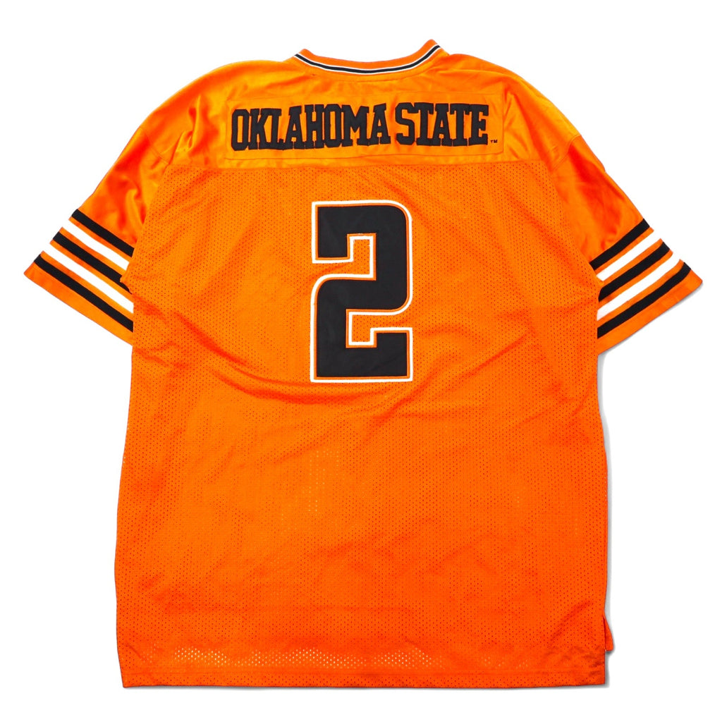 Anni '90 COLLEGE EQUIPMENT maglia da gioco XXL arancione poliestere rete numerata NCAA COWBOYS taglia grande
