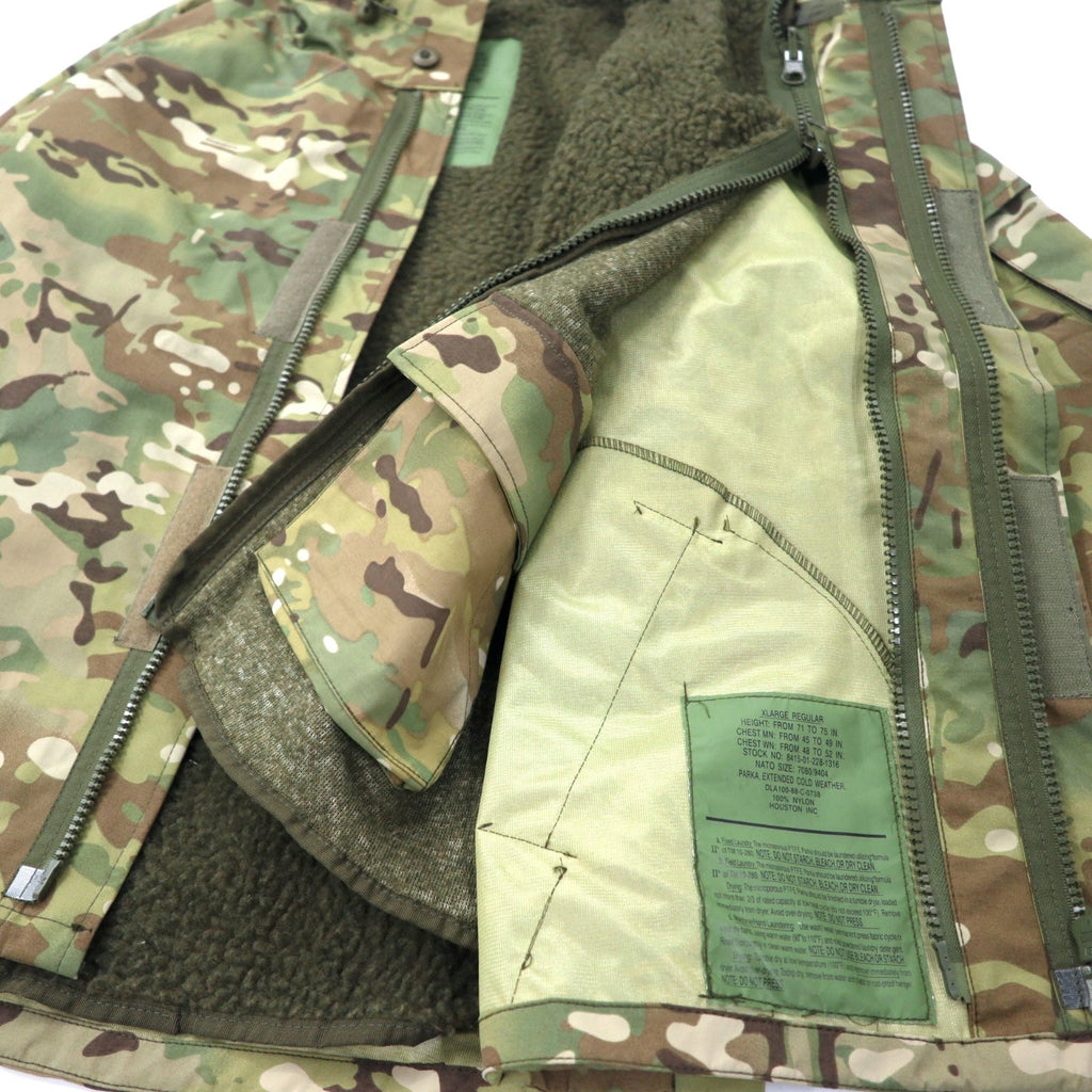 HOUSTON ECWSC Giacca da parka 3WAY per clima freddo XL Cachi Camouflage Nylon Idrorepellente Fodera in pile rimovibile Militare US ARMY ECWCS PARKA COLD WEATHER 8405-01-228-1316