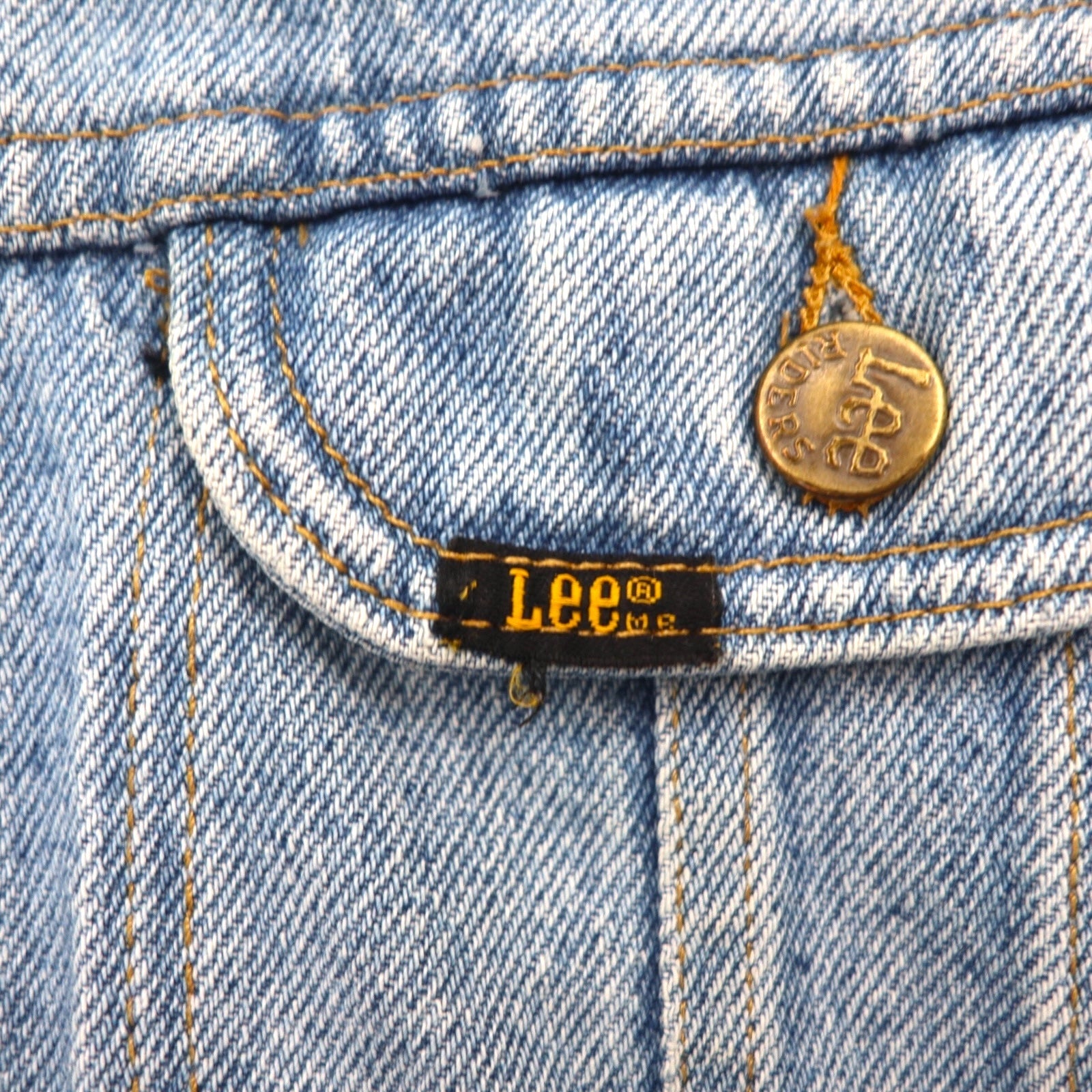 Giacca in denim Lee 101-J anni '80, taglia L, colore indaco, modello M.R. RIDERS PATD-153438