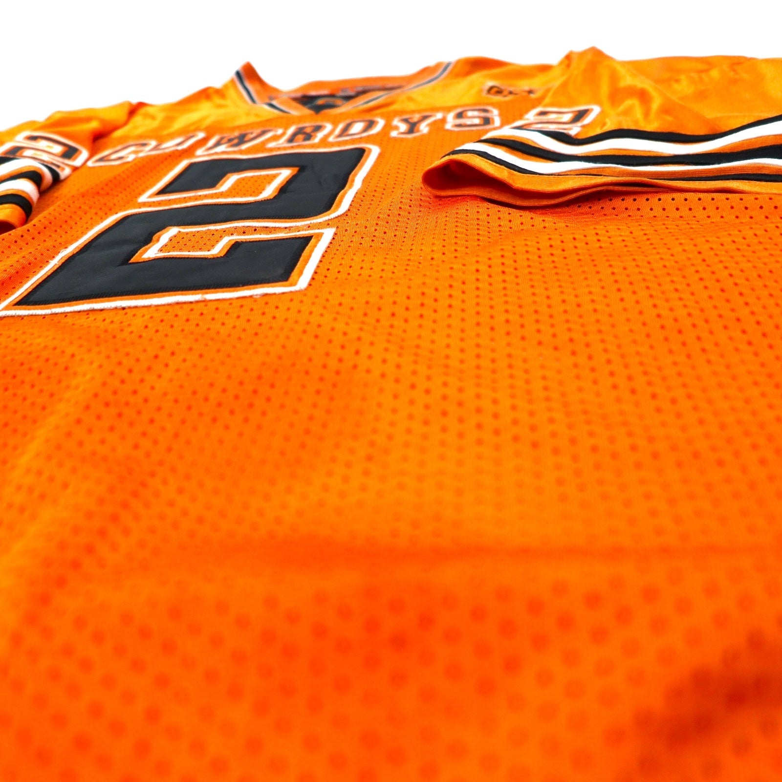 Anni '90 COLLEGE EQUIPMENT maglia da gioco XXL arancione poliestere rete numerata NCAA COWBOYS taglia grande