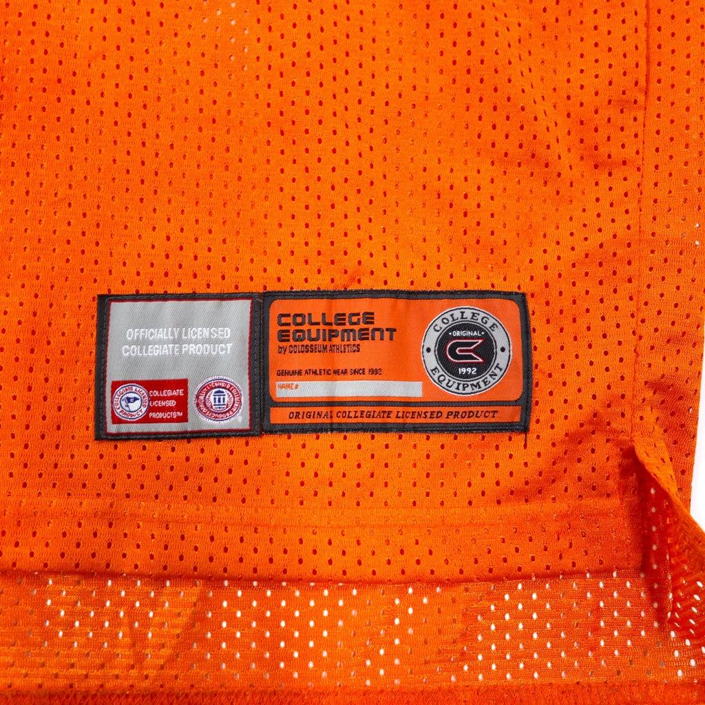 Anni '90 COLLEGE EQUIPMENT maglia da gioco XXL arancione poliestere rete numerata NCAA COWBOYS taglia grande