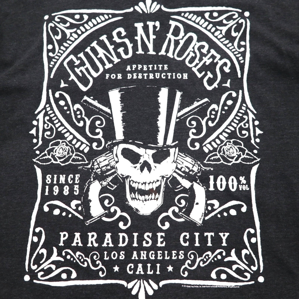 GUNS N' ROSES T-shirt rock band XL grigio cotone PARADISE CITY teschio bravado made in Mexico