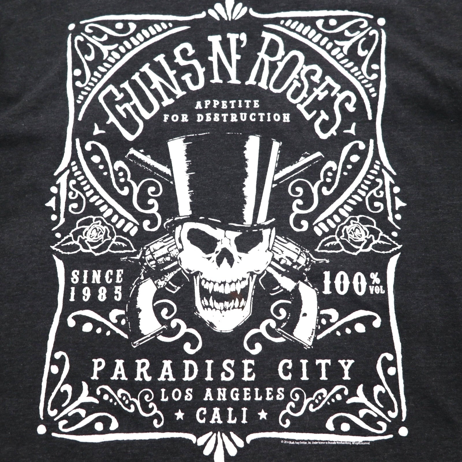 GUNS N' ROSES T-shirt rock band XL grigio cotone PARADISE CITY teschio bravado made in Mexico
