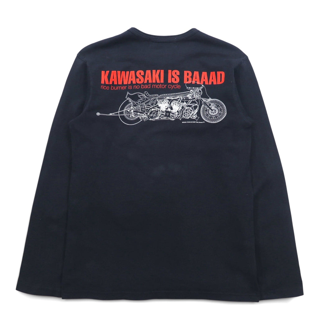 90年代 SOTQ ロングスリーブTシャツ ロンT L ブラック 川崎 kawasaki is BAAAD 両面プリント MOTORWN限定