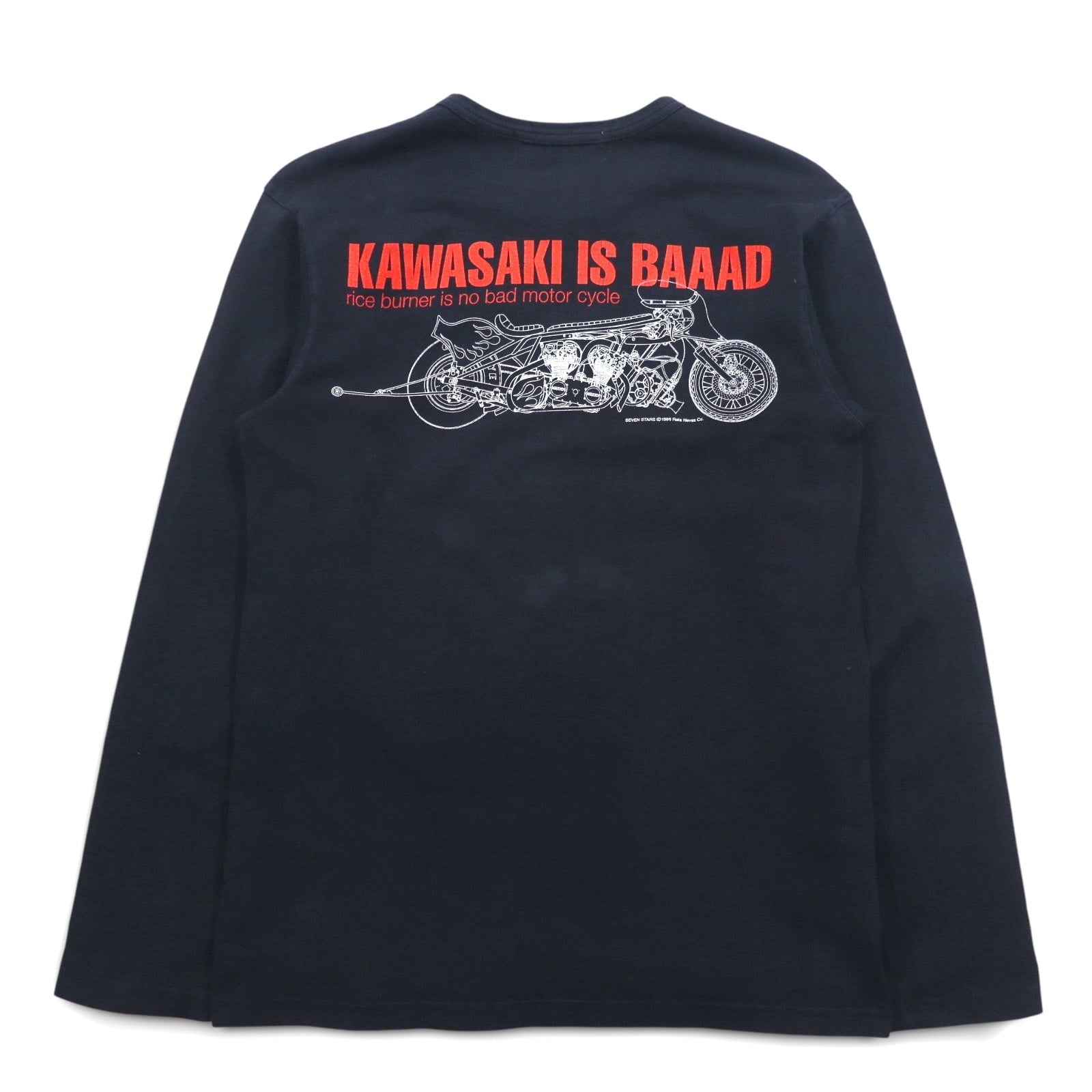 T-shirt manica lunga SOTQ anni '90 L nera Kawasaki is BAAAD stampa fronte/retro Edizione limitata MOTORWN