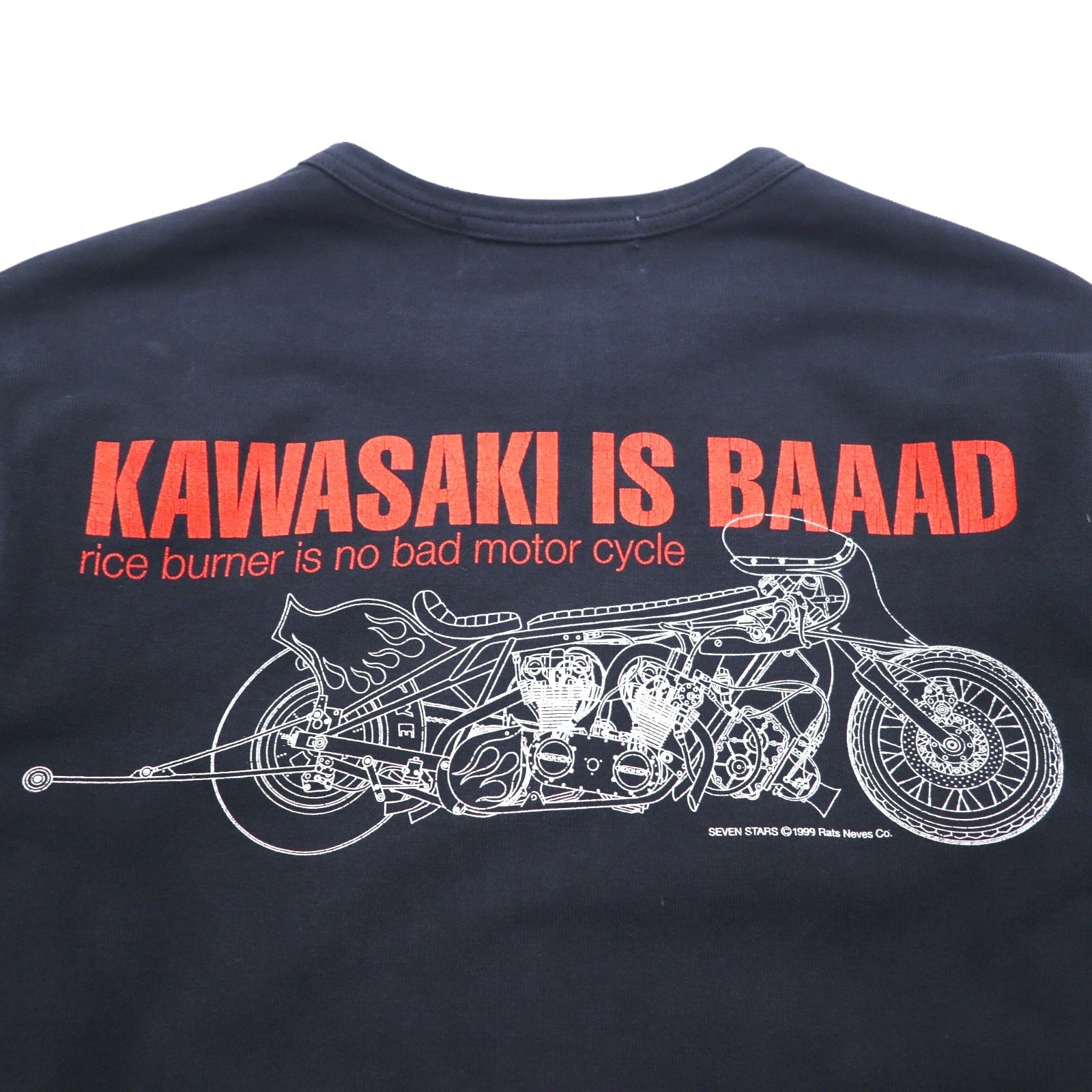 T-shirt manica lunga SOTQ anni '90 L nera Kawasaki is BAAAD stampa fronte/retro Edizione limitata MOTORWN