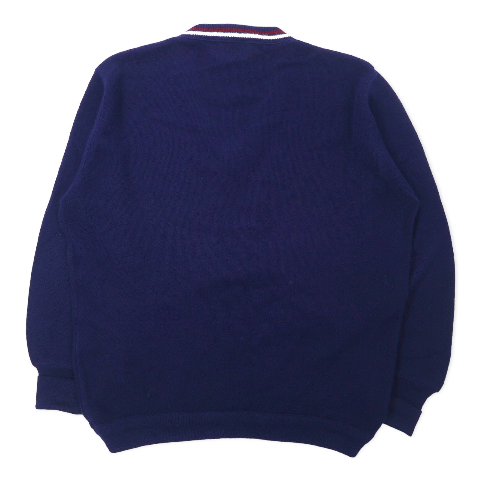 JC Penney anni '80 scollo a V maglione in maglia acrilica L blu navy The Fox Sweater