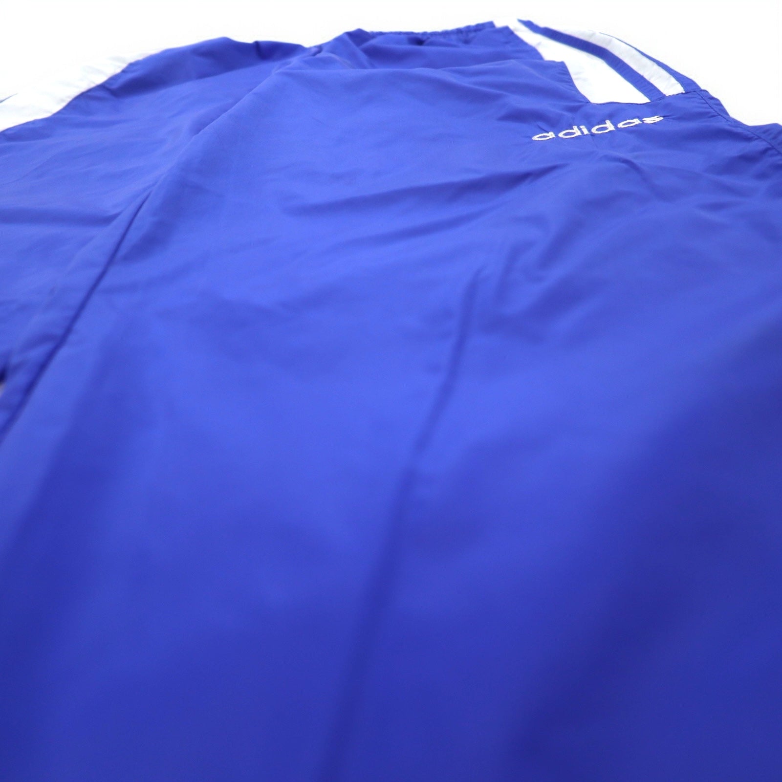 Adidas, pantaloni da tuta in nylon, anni '90, etichetta World Flag, taglia L, colore blu, 3 strisce