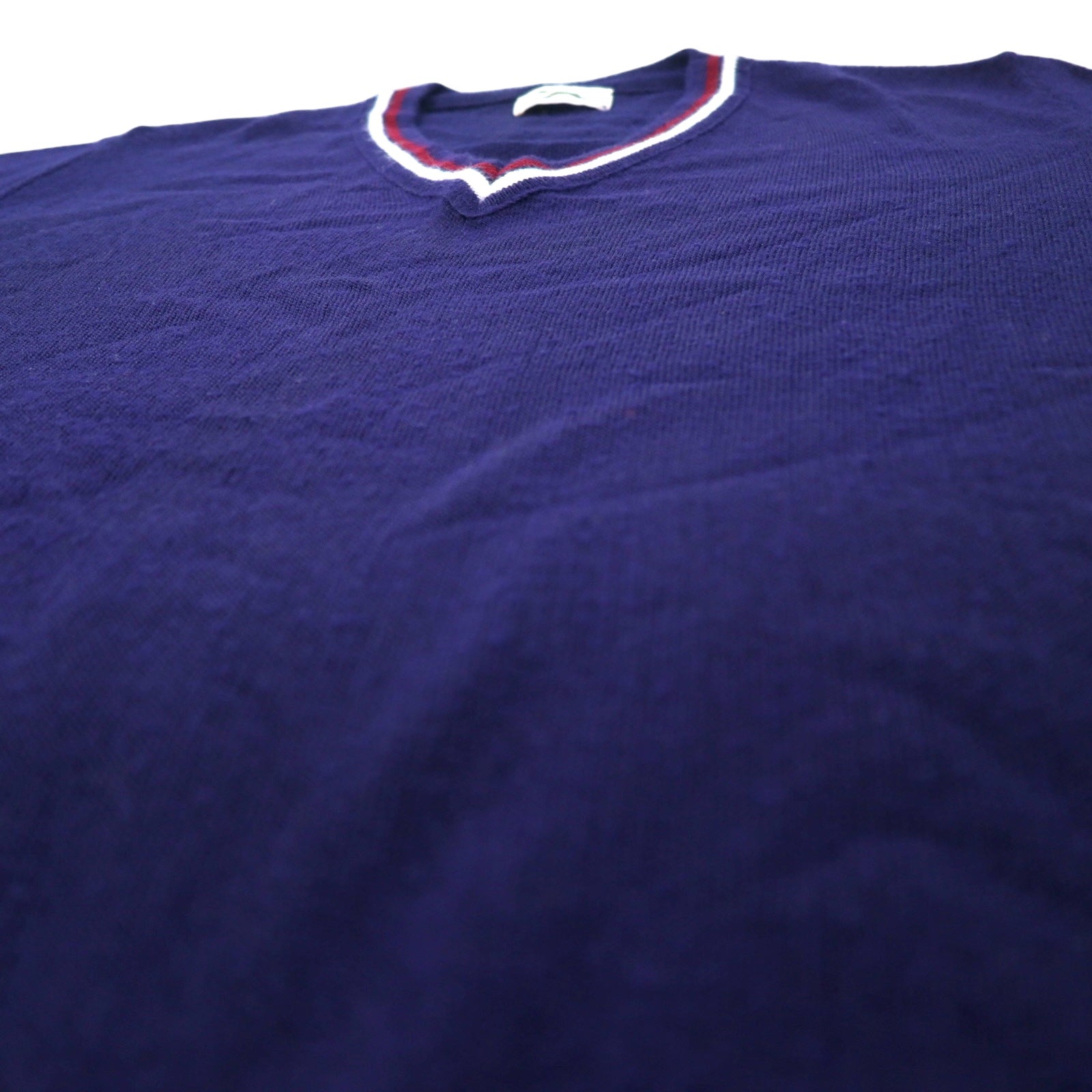 JC Penney anni '80 scollo a V maglione in maglia acrilica L blu navy The Fox Sweater