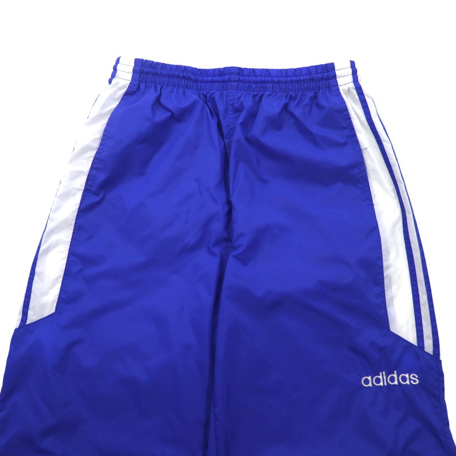 Adidas, pantaloni da tuta in nylon, anni '90, etichetta World Flag, taglia L, colore blu, 3 strisce