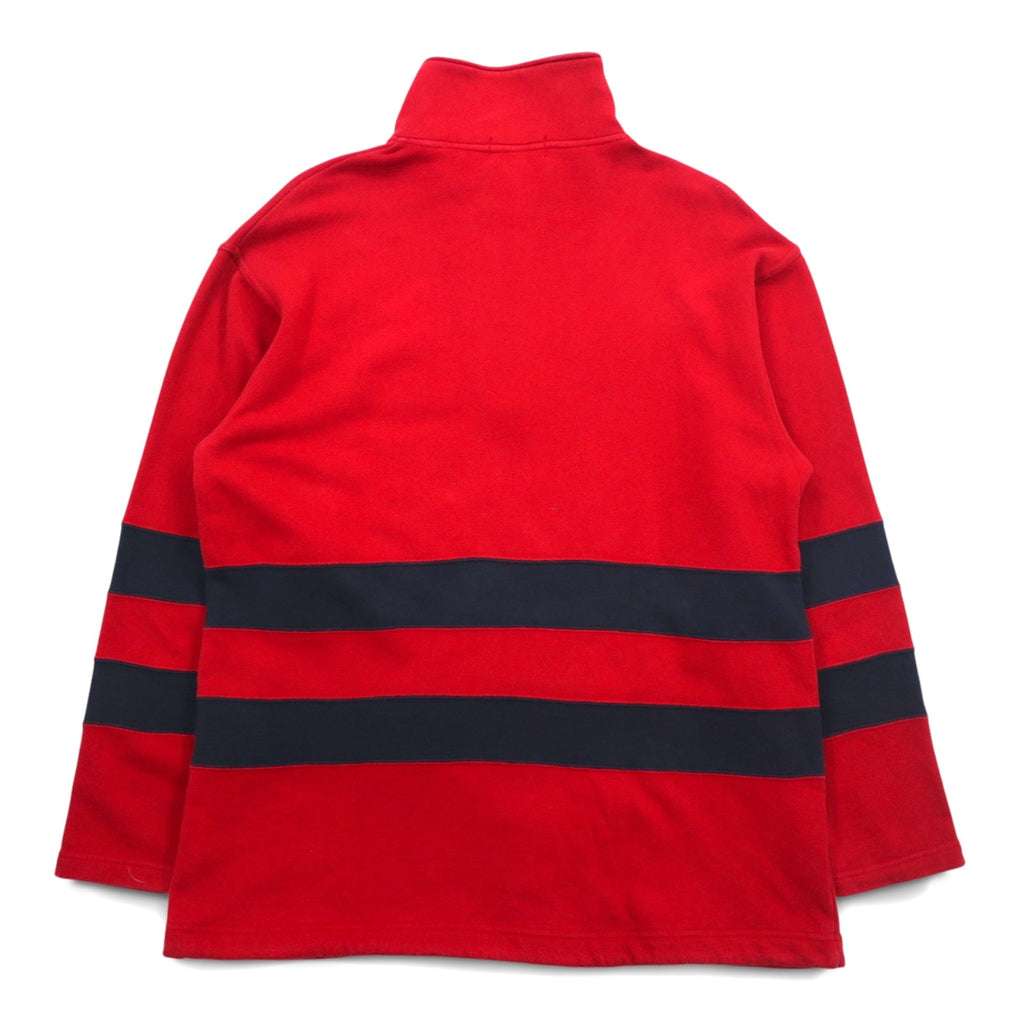CHAPS RALPH LAUREN 90年代 ハーフジップ スウェット L レッド コットン ドローコード
