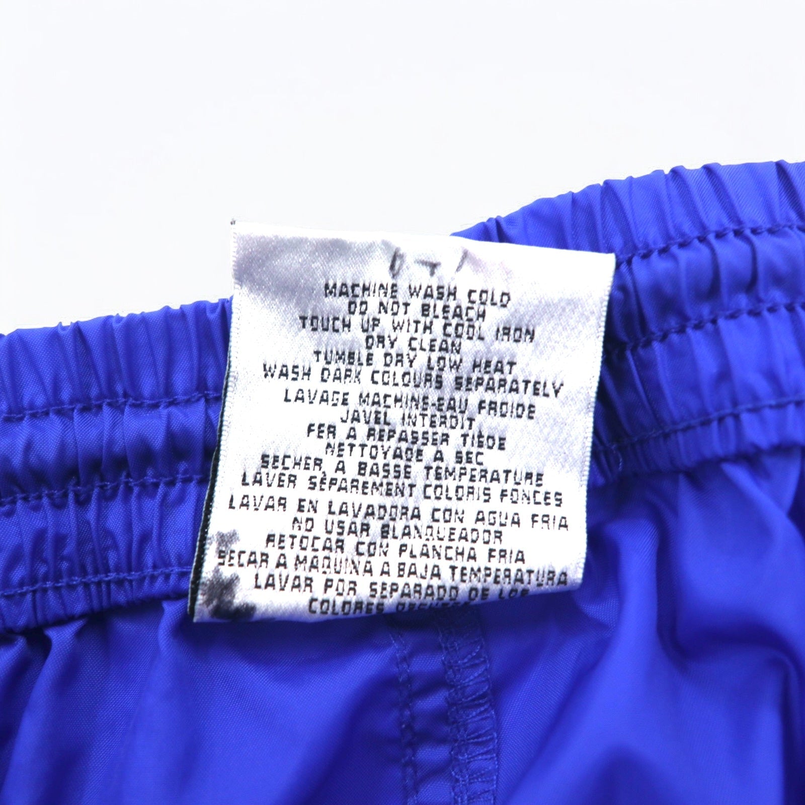 Adidas, pantaloni da tuta in nylon, anni '90, etichetta World Flag, taglia L, colore blu, 3 strisce