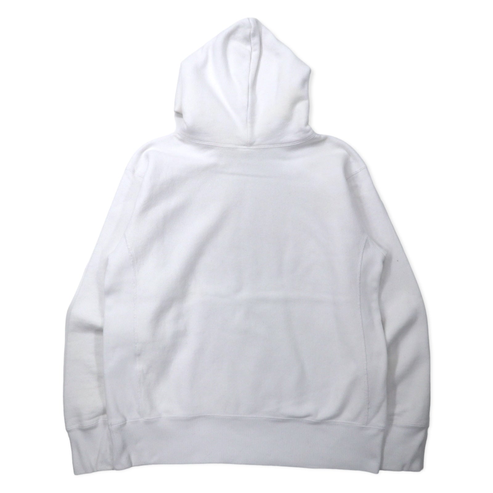 Champion Reverse Weave Felpa con Cappuccio XXL Bianca Cotone Interno Felpato Stampa "Hornell" invecchiata Etichetta Blu (riproduzione) REVERSE WEAVE Pullover Hooded SWEATSHIRT C3-W111