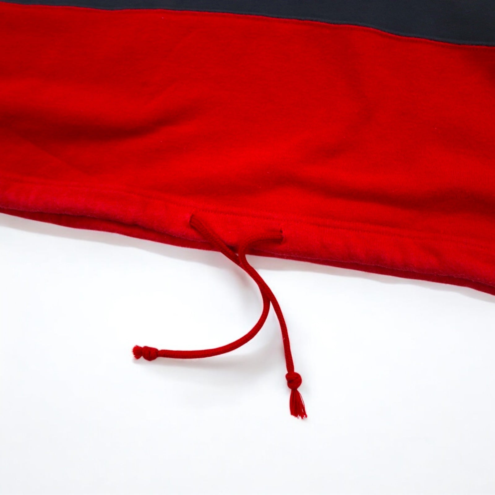 CHAPS RALPH LAUREN anni '90 felpa a mezza zip taglia L rossa in cotone con coulisse