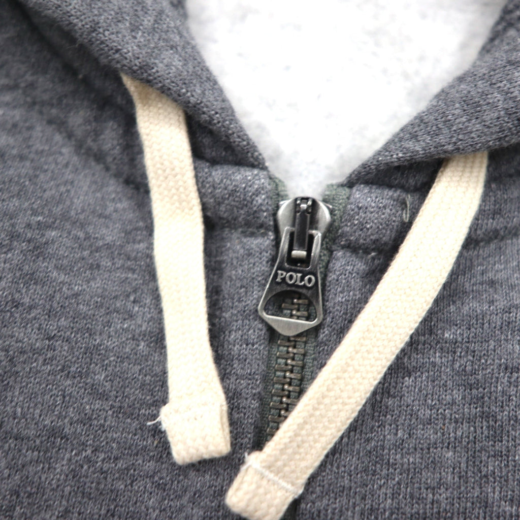 Polo Ralph Lauren リバースウィーブ フルジップパーカー L グレー コットン スモールポニー刺繍