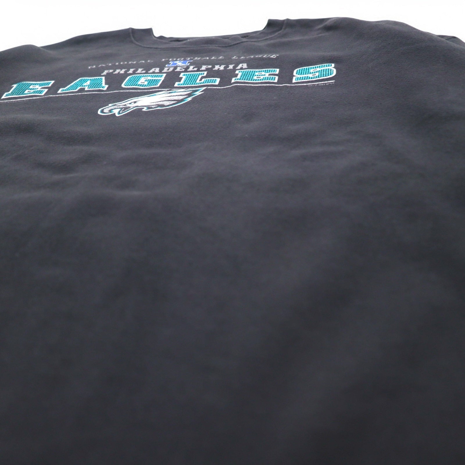 Lee SPORT Anni '90 Felpa stampata NFL 2XL Nera Cotone Interno felpato PHILADELPHIA EAGLES