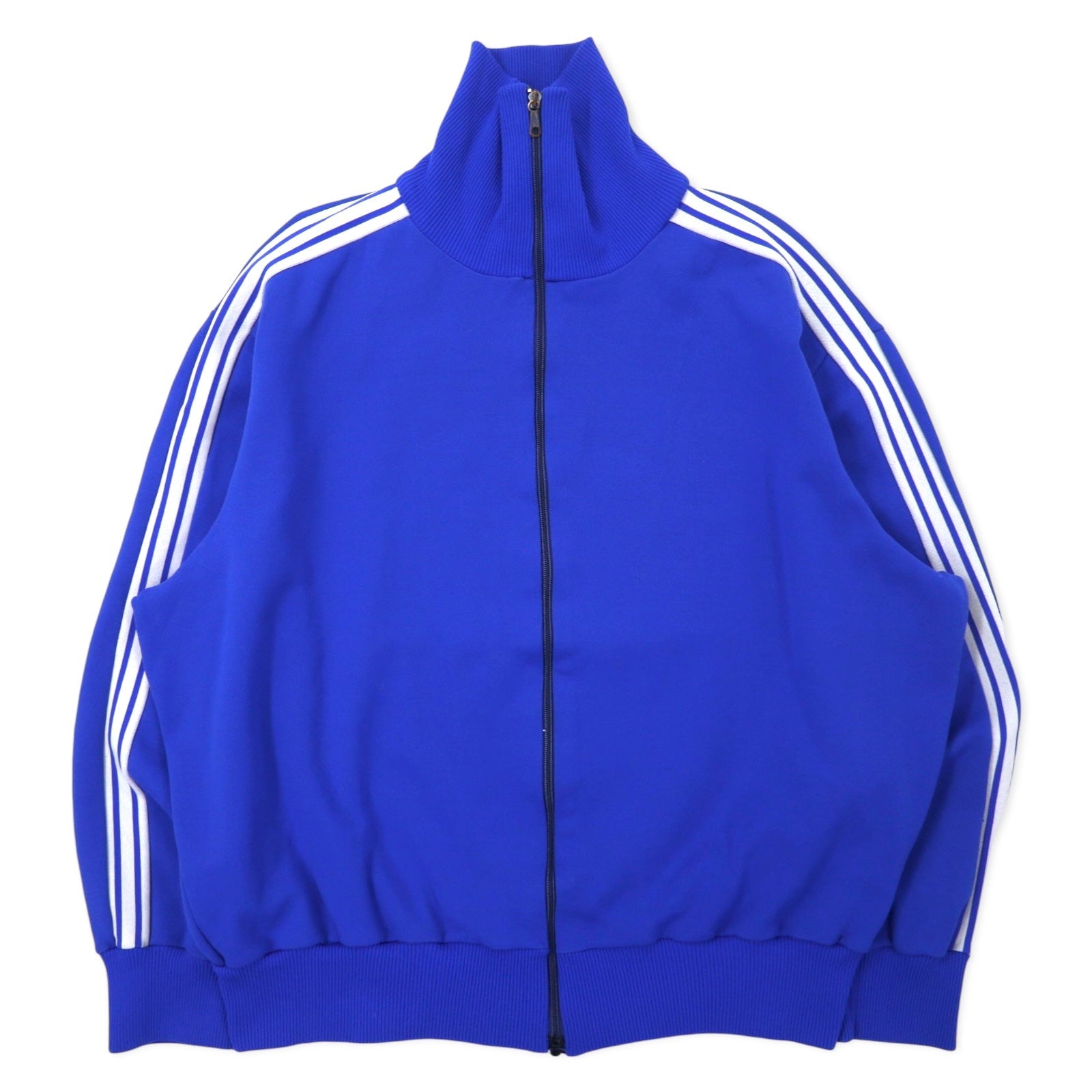 adidas Giacca sportiva anni '70, made in ex-Jugoslavia, taglia 5, blu, poliestere, 3 strisce