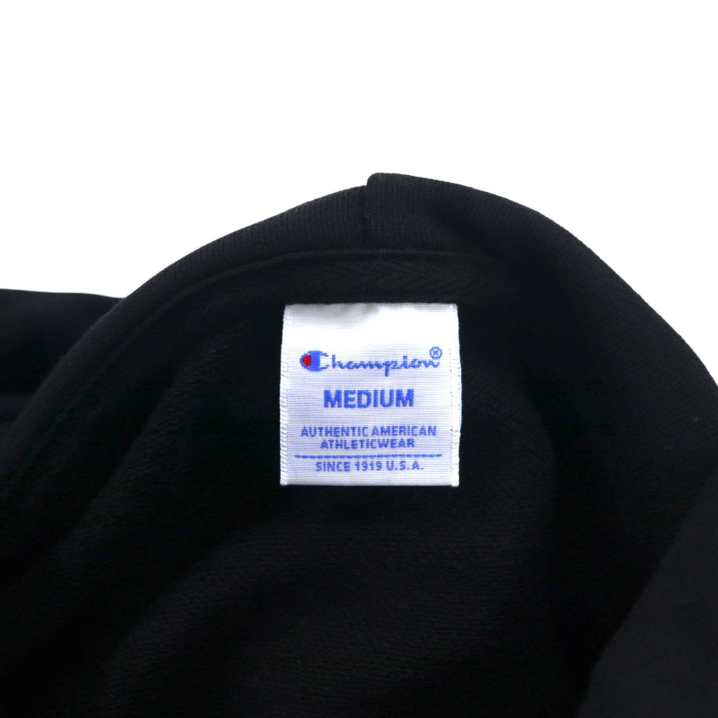 Champion プルオーバー スウェット パーカー M ブラック コットン ビッグロゴ C3-R101
