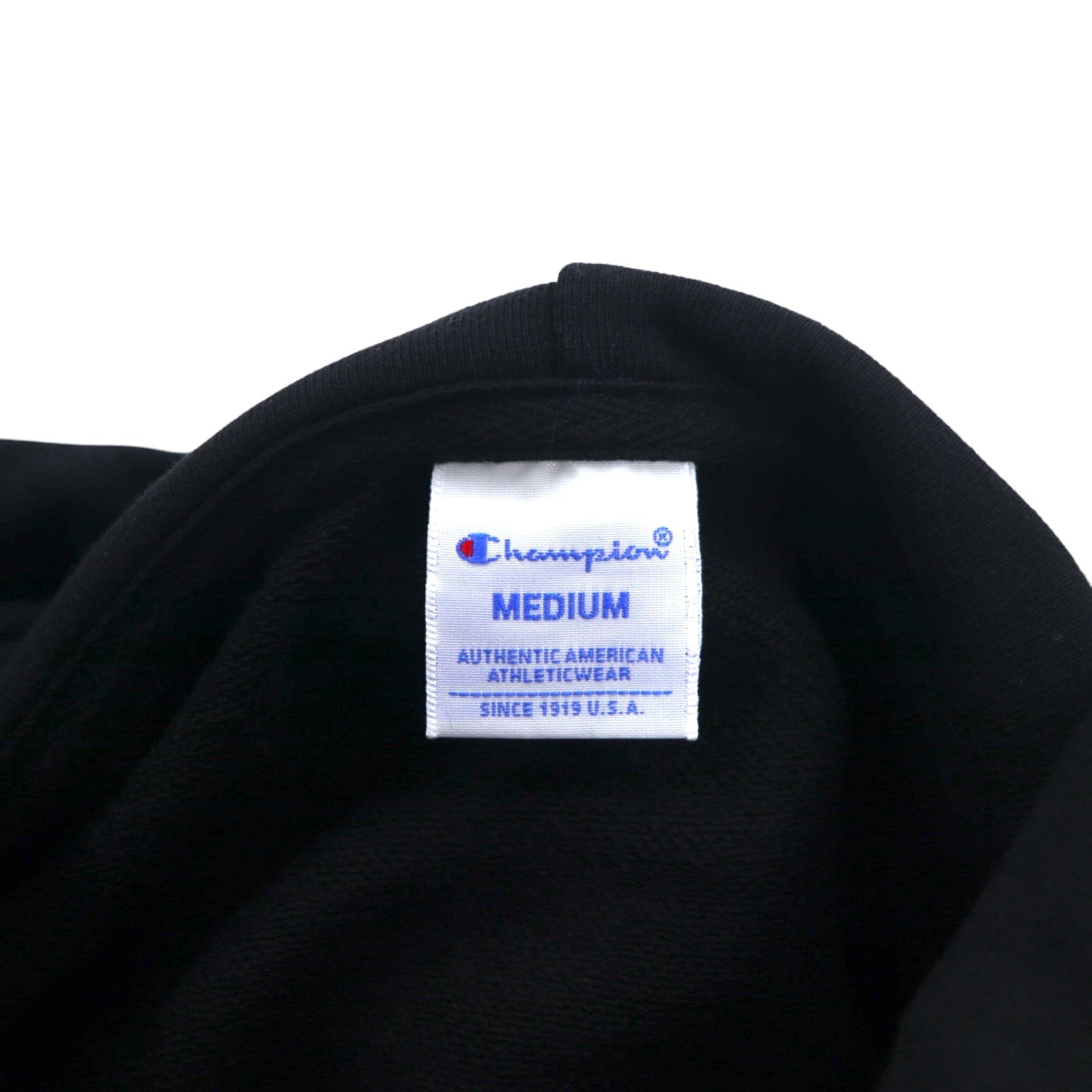 Champion Felpa con cappuccio pullover Nera in cotone con maxi logo Taglia M C3-R101