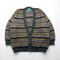 Vintage Jacquard Cardigan Canda ウール ニット カーディガン XL マルチカラー 総柄