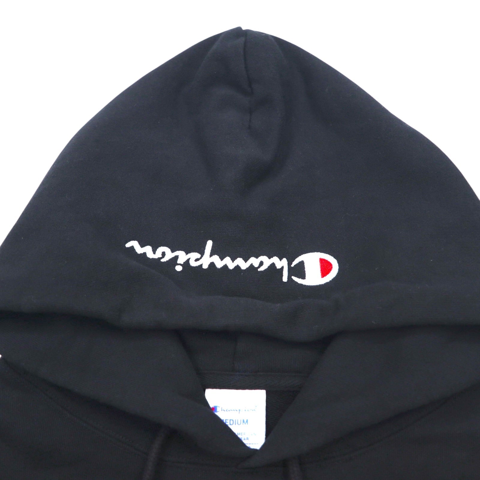 Champion Felpa con cappuccio pullover Nera in cotone con maxi logo Taglia M C3-R101
