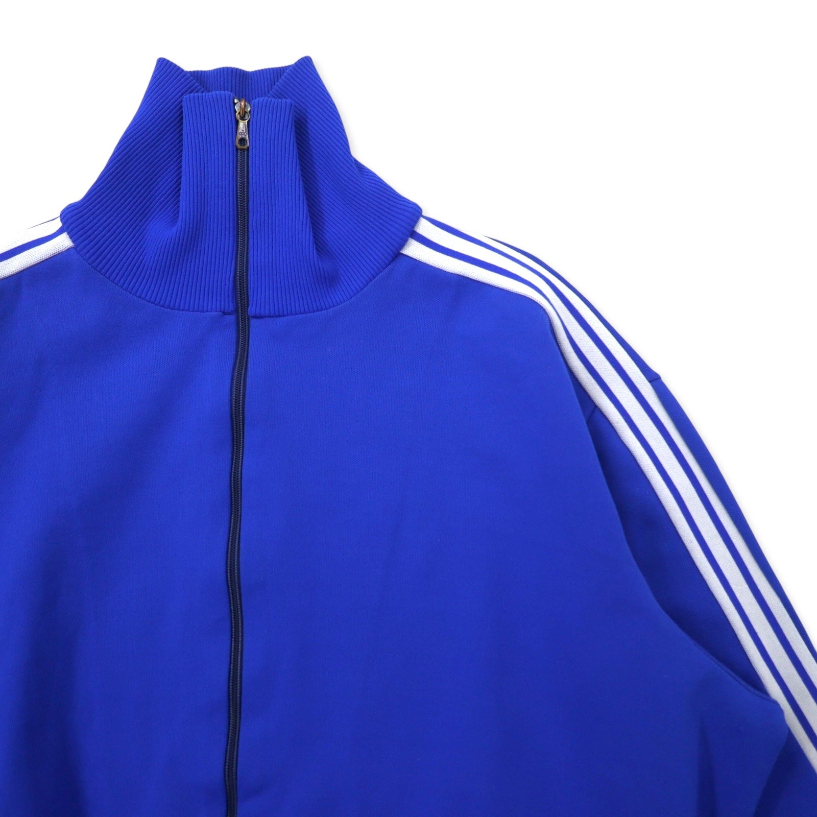 adidas Giacca sportiva anni '70, made in ex-Jugoslavia, taglia 5, blu, poliestere, 3 strisce