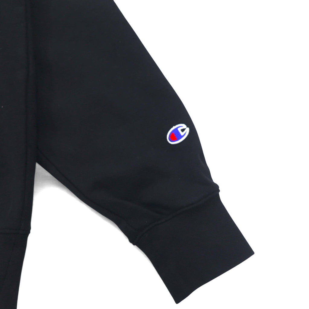 Champion プルオーバー スウェット パーカー M ブラック コットン ビッグロゴ C3-R101
