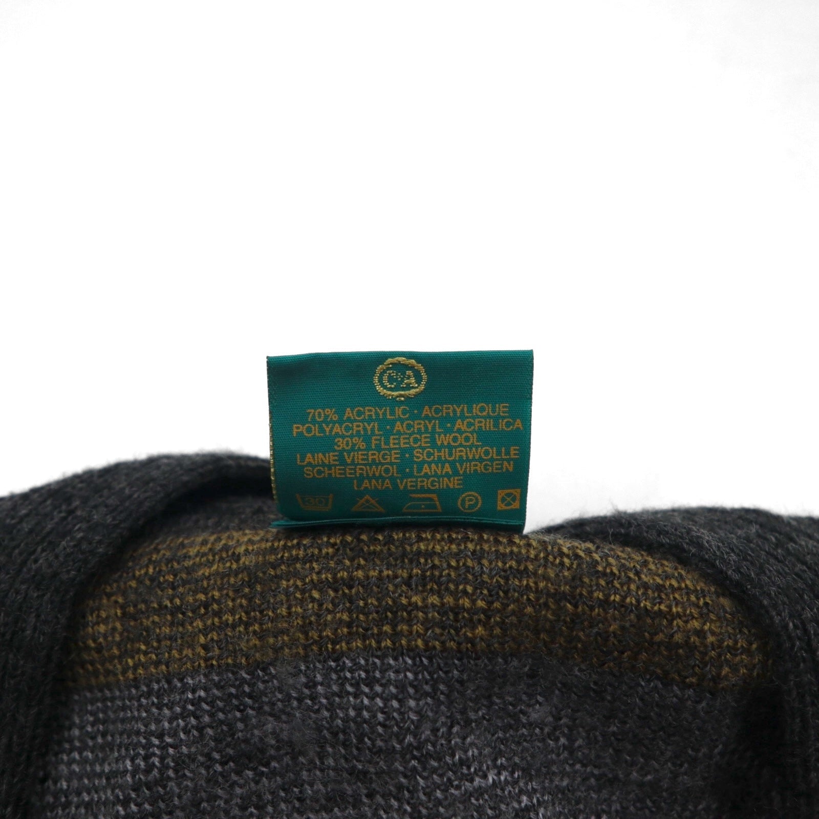 Vintage Jacquard Cardigan Canda ウール ニット カーディガン XL マルチカラー 総柄