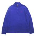 POLO RALPH LAUREN Felpa mezza zip L blu cotone ESTATE RIB ricamo piccolo pony