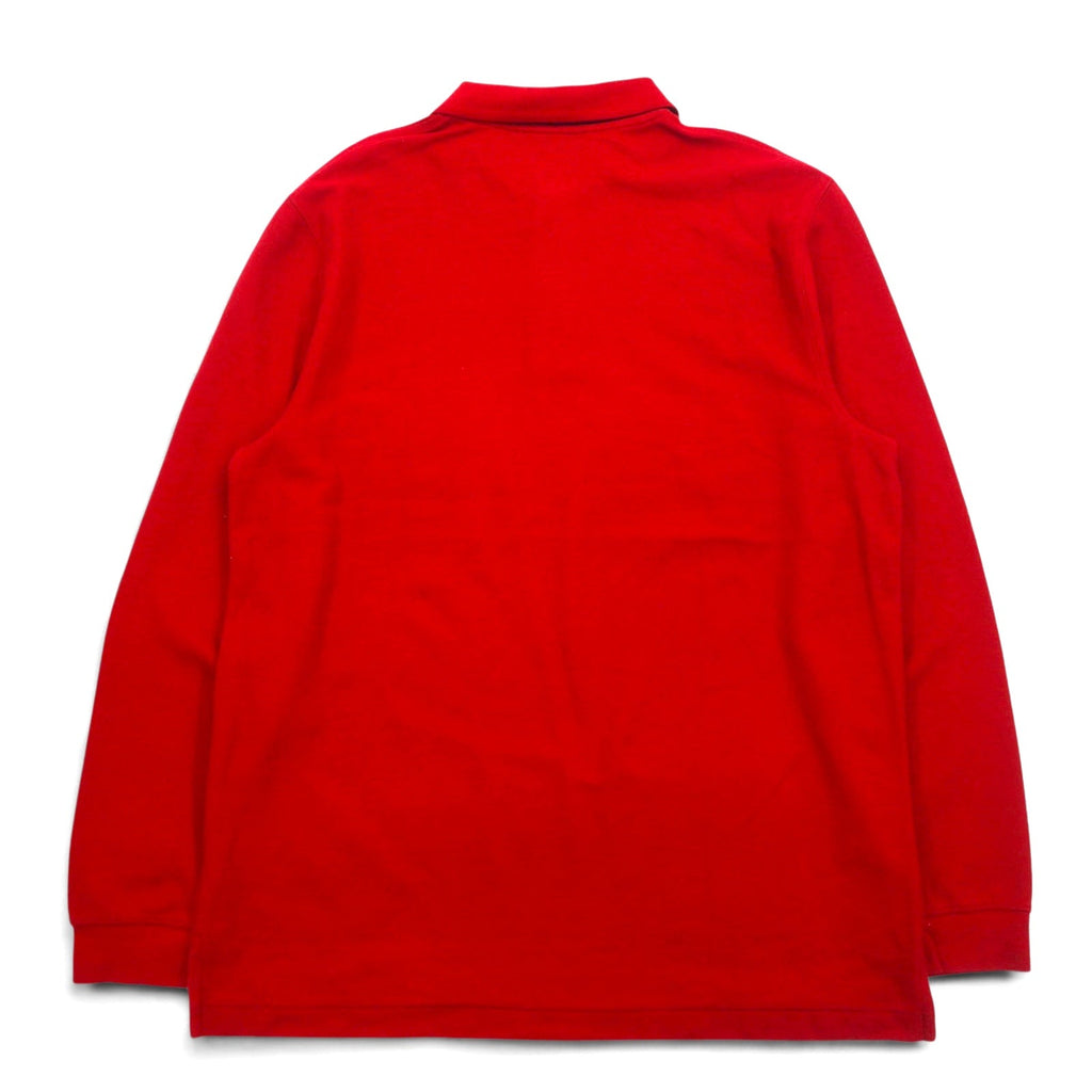 L.L.Bean 長袖 ポロシャツ L レッド コットン 鹿の子 TRADITIONAL FIT 300459