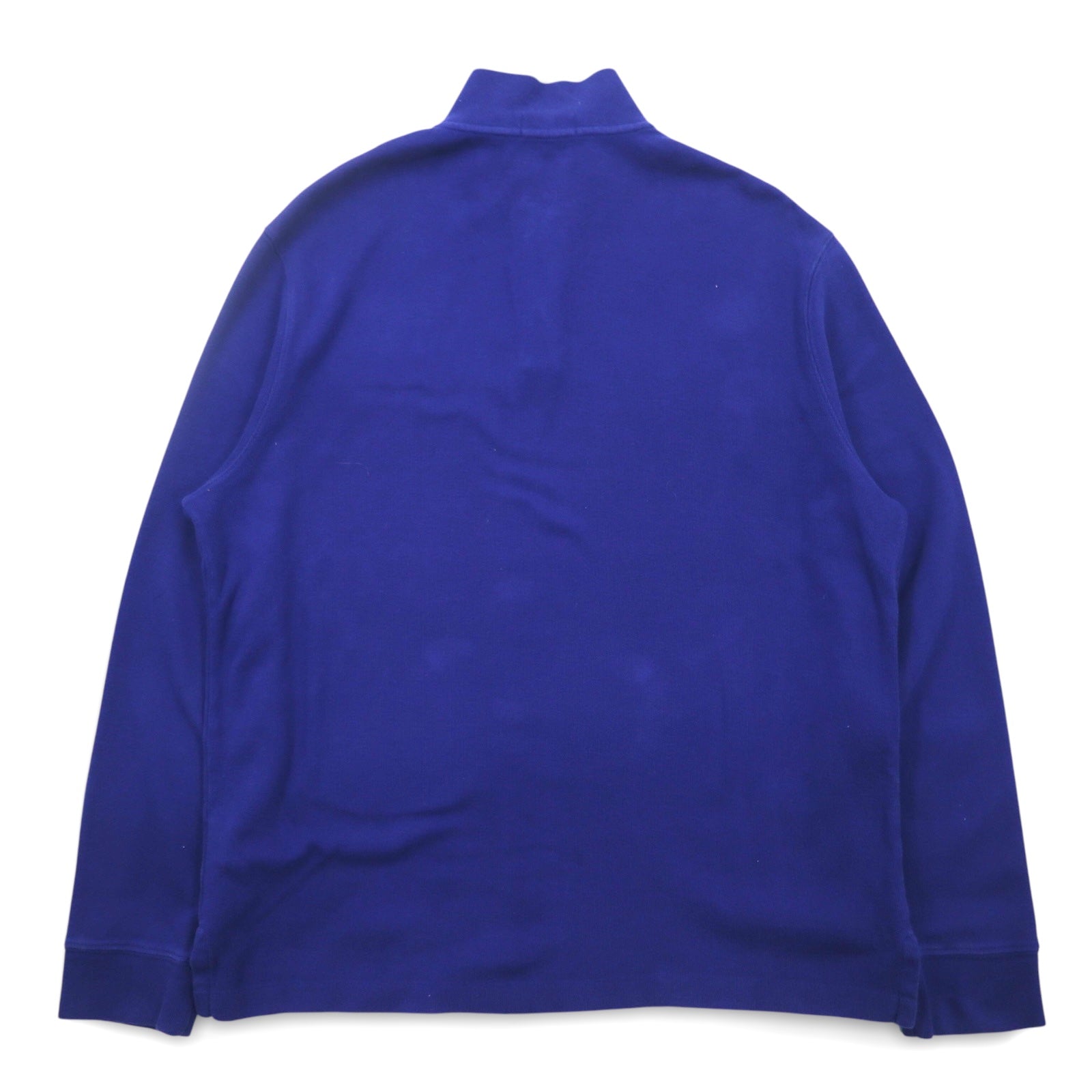 POLO RALPH LAUREN Felpa mezza zip L blu cotone ESTATE RIB ricamo piccolo pony