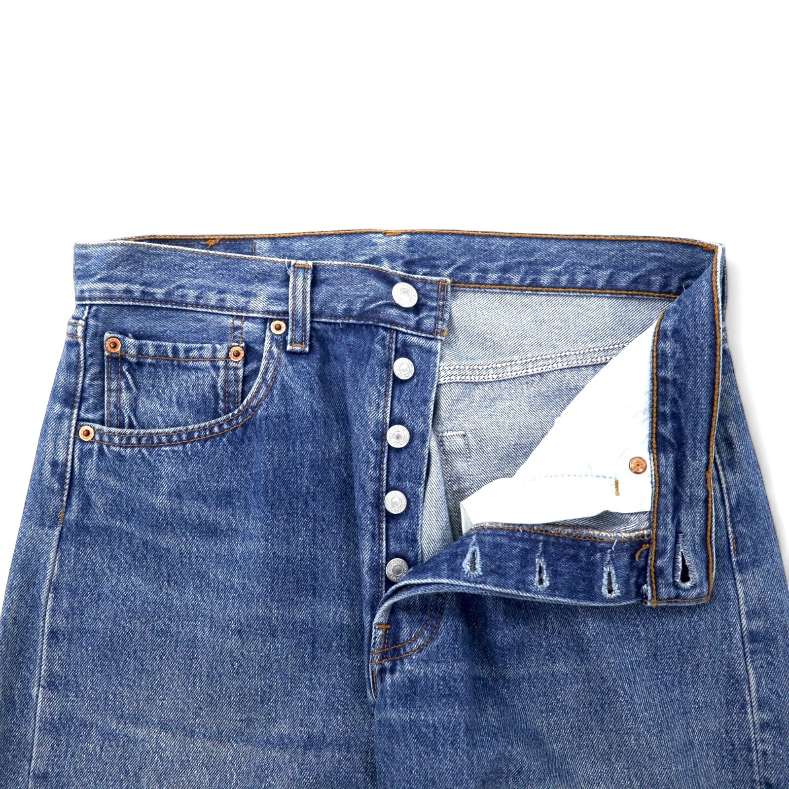 Levi's Euro Levis 501 Jeans 32 Blu Cotone Bottone retro 247 Bottoni a vista 501-0114 Made in Turchia