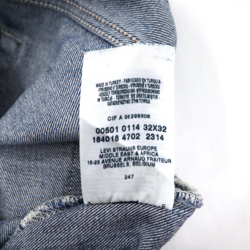 Levi's Euro Levis 501 Jeans 32 Blu Cotone Bottone retro 247 Bottoni a vista 501-0114 Made in Turchia