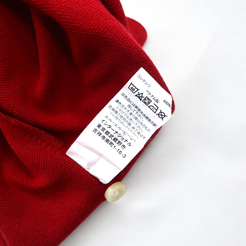 L.L.Bean 長袖 ポロシャツ L レッド コットン 鹿の子 TRADITIONAL FIT 300459