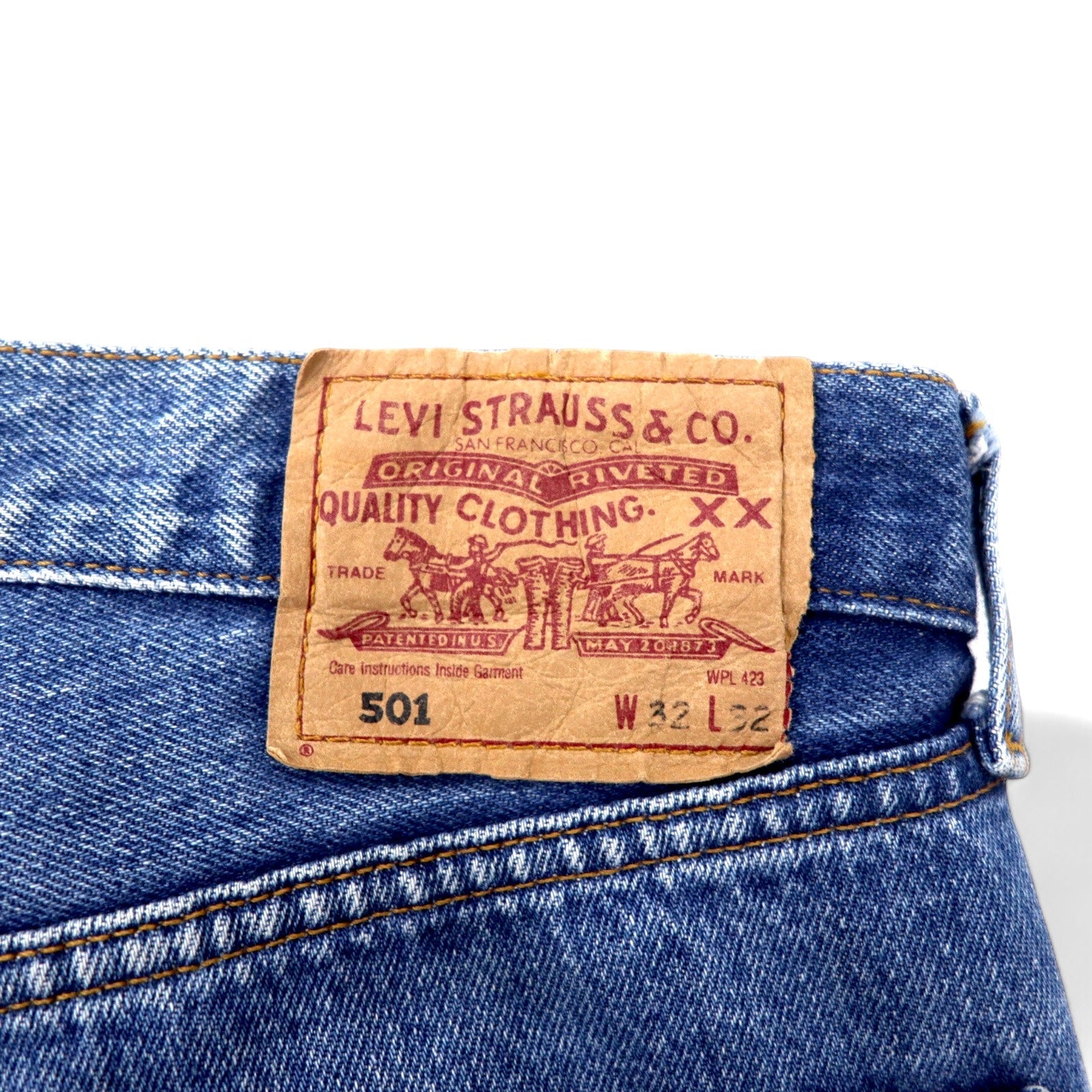 Levi's Euro Levis 501 Jeans 32 Blu Cotone Bottone retro 247 Bottoni a vista 501-0114 Made in Turchia