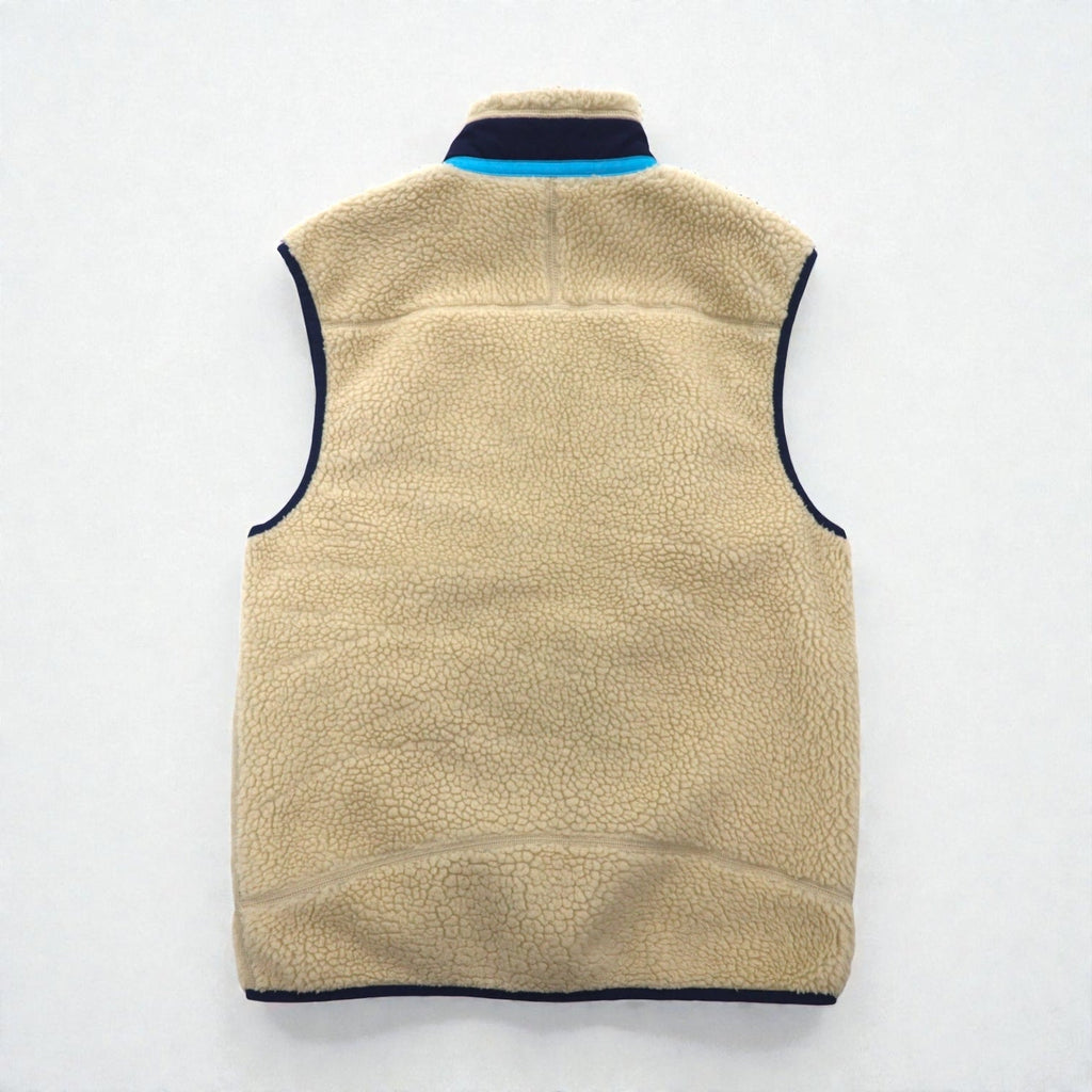 Patagonia クラシック レトロ X Classic RetroX Vest ボア フリースベスト S ナチュラル × ネイビー 23047