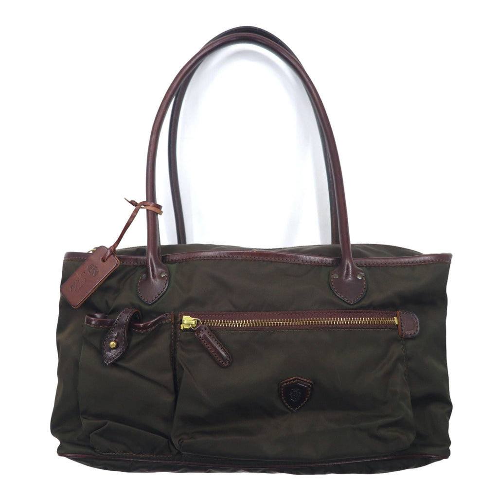 Felisi Borsa tote a tracolla italiana kaki nylon pelle F00102