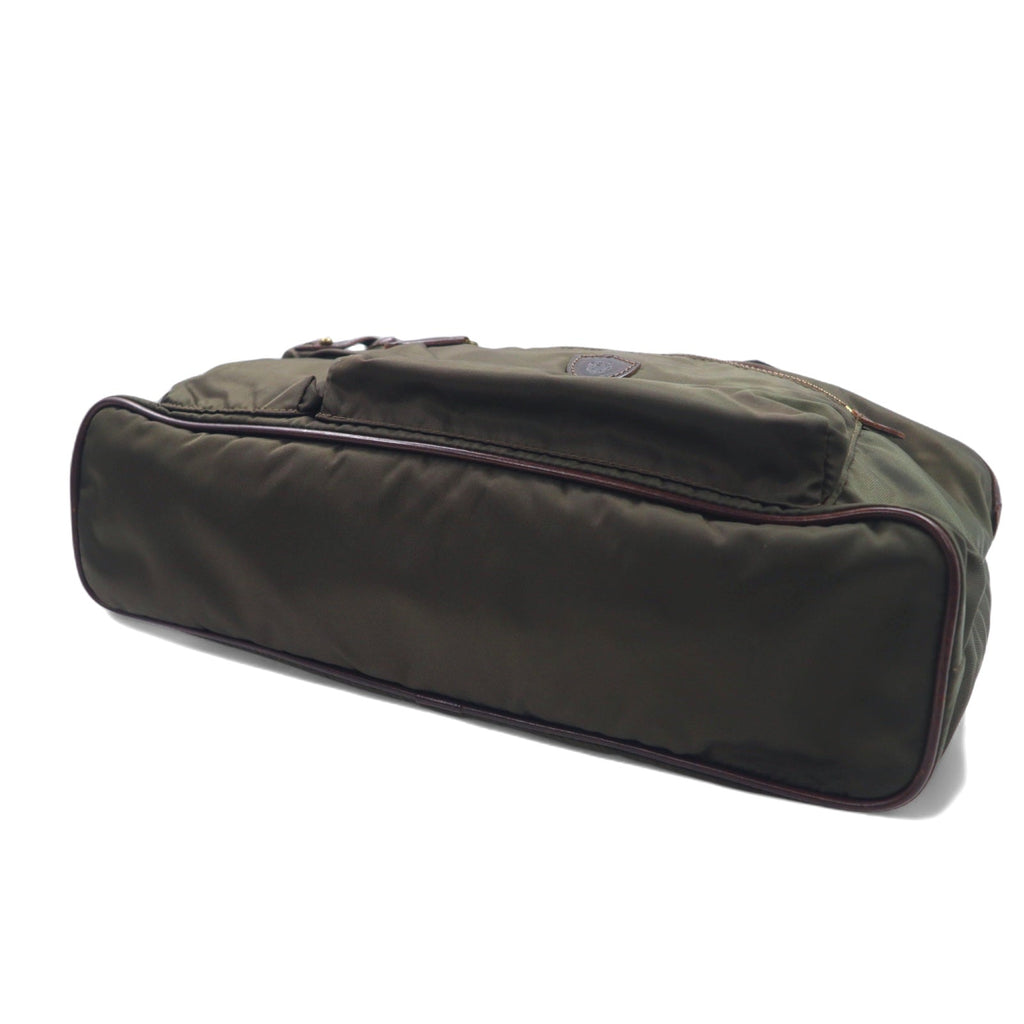 Felisi Borsa tote a tracolla italiana kaki nylon pelle F00102