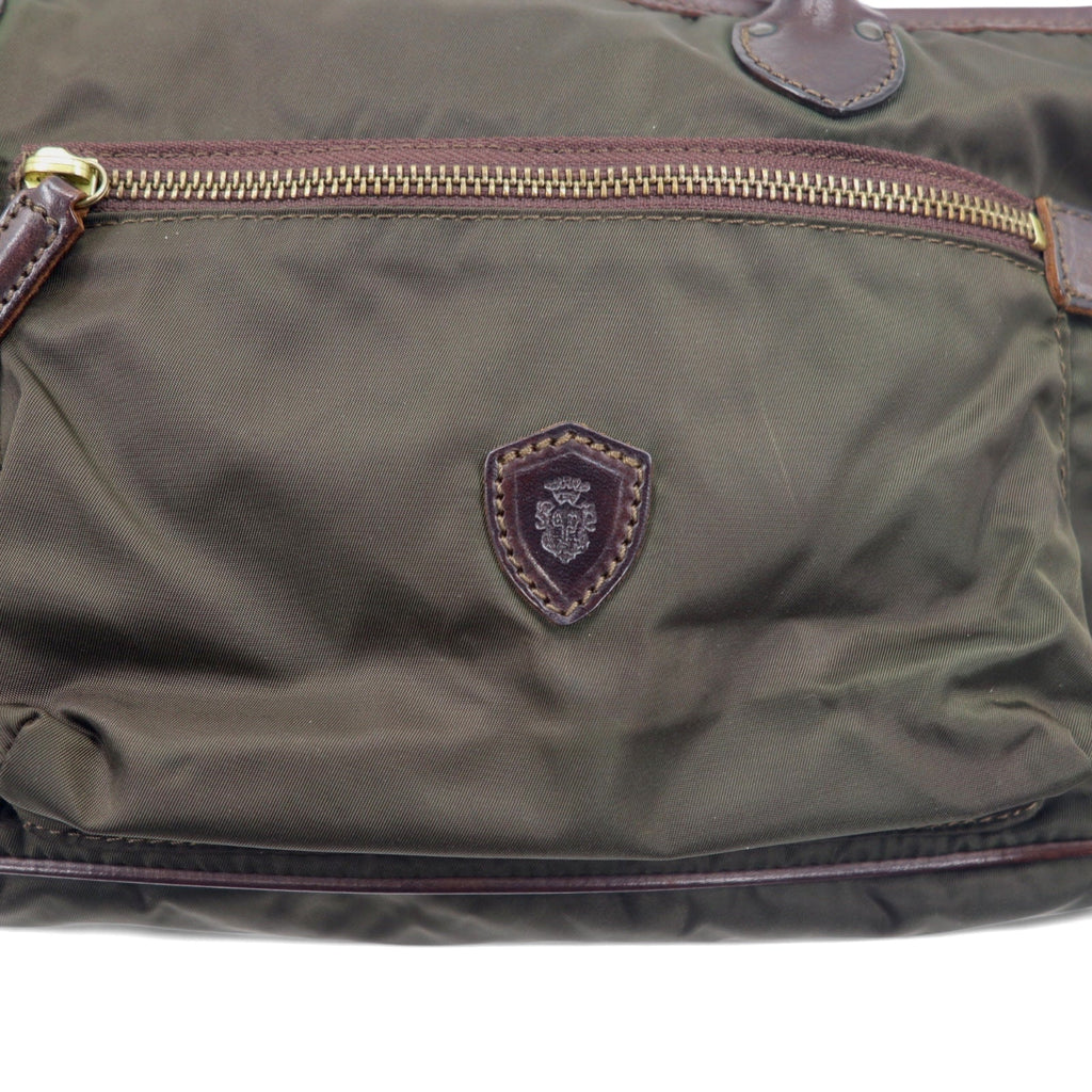 Felisi Borsa tote a tracolla italiana kaki nylon pelle F00102