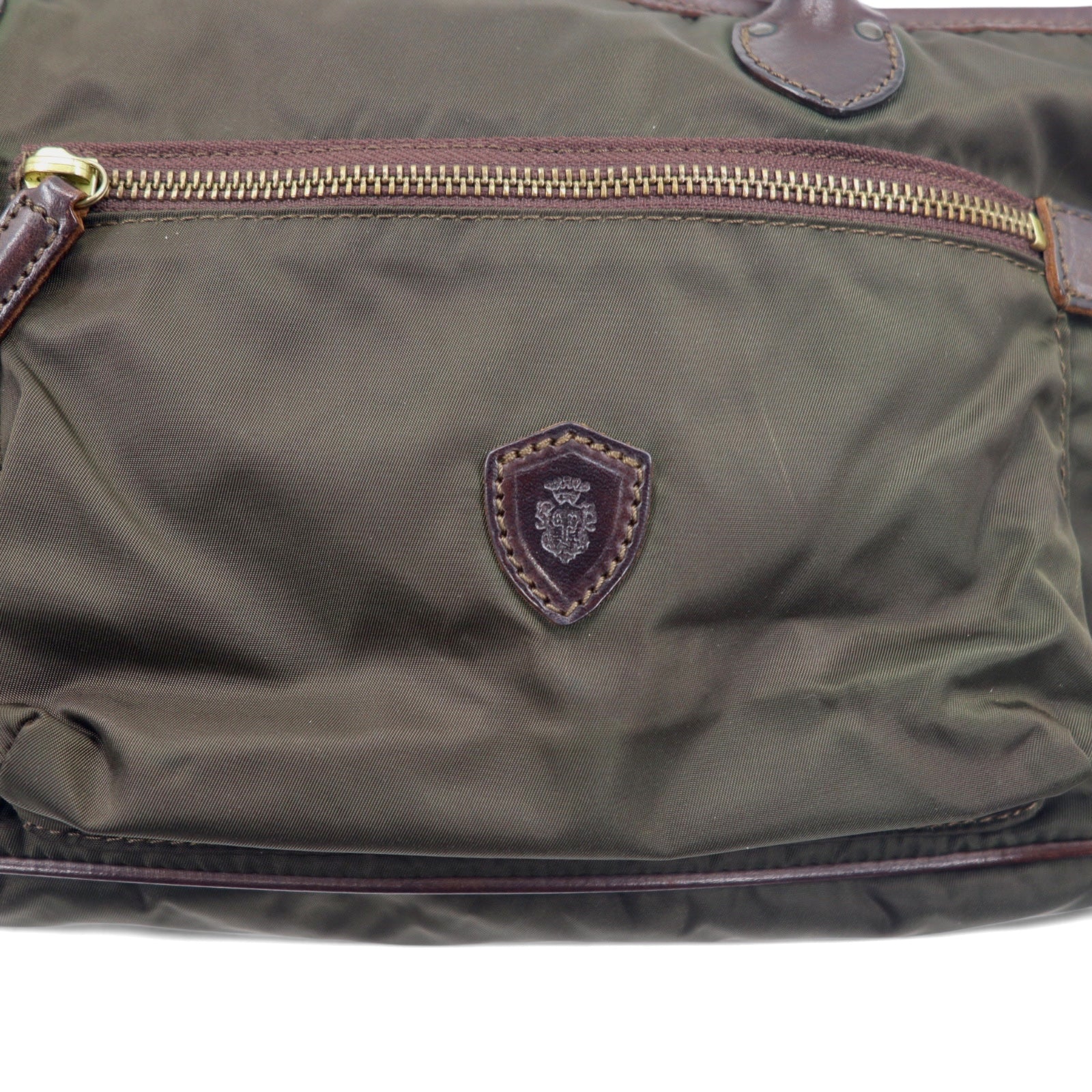 Felisi Borsa tote a tracolla italiana kaki nylon pelle F00102